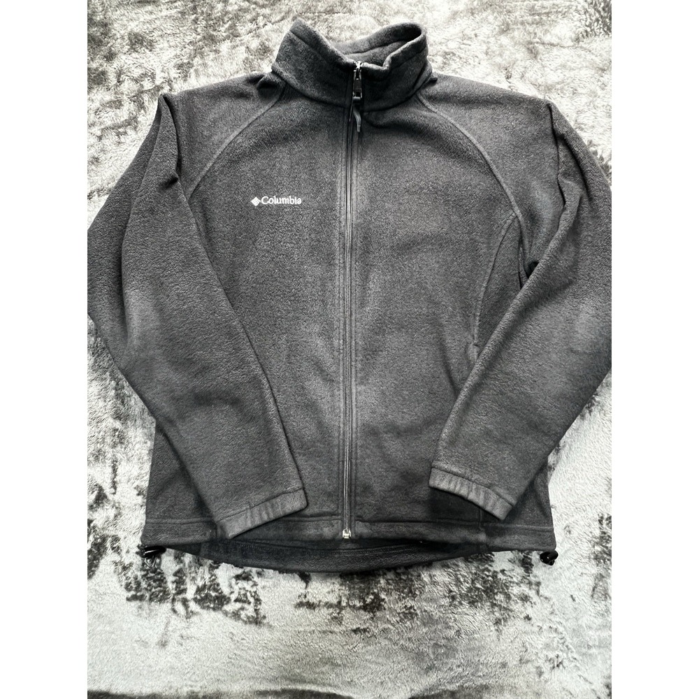 Columbia Full Zip Fleece Jacket Women's Large Gray Lightweight Outdoor